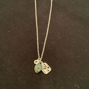 Silpada Silver Layered Charm Necklace with Turquoise Accent